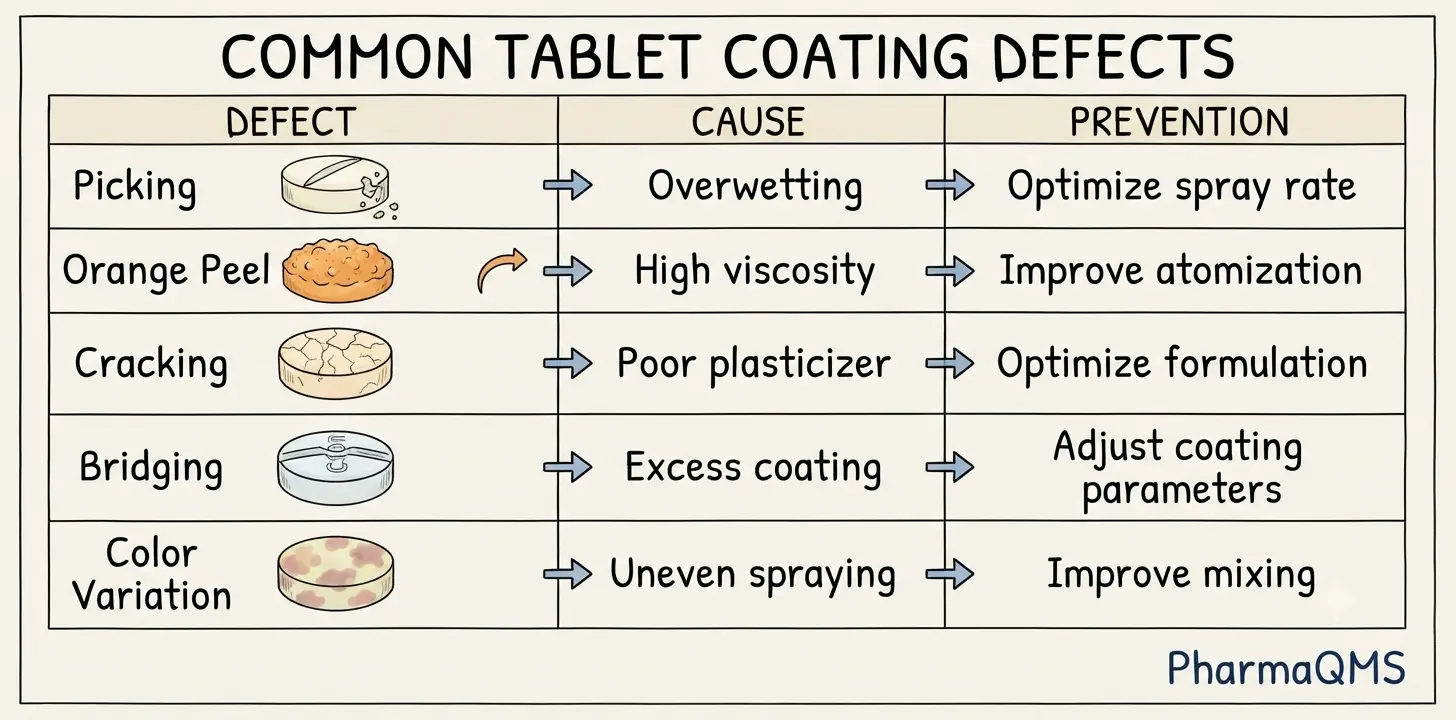 Common Tablet Coating Defects