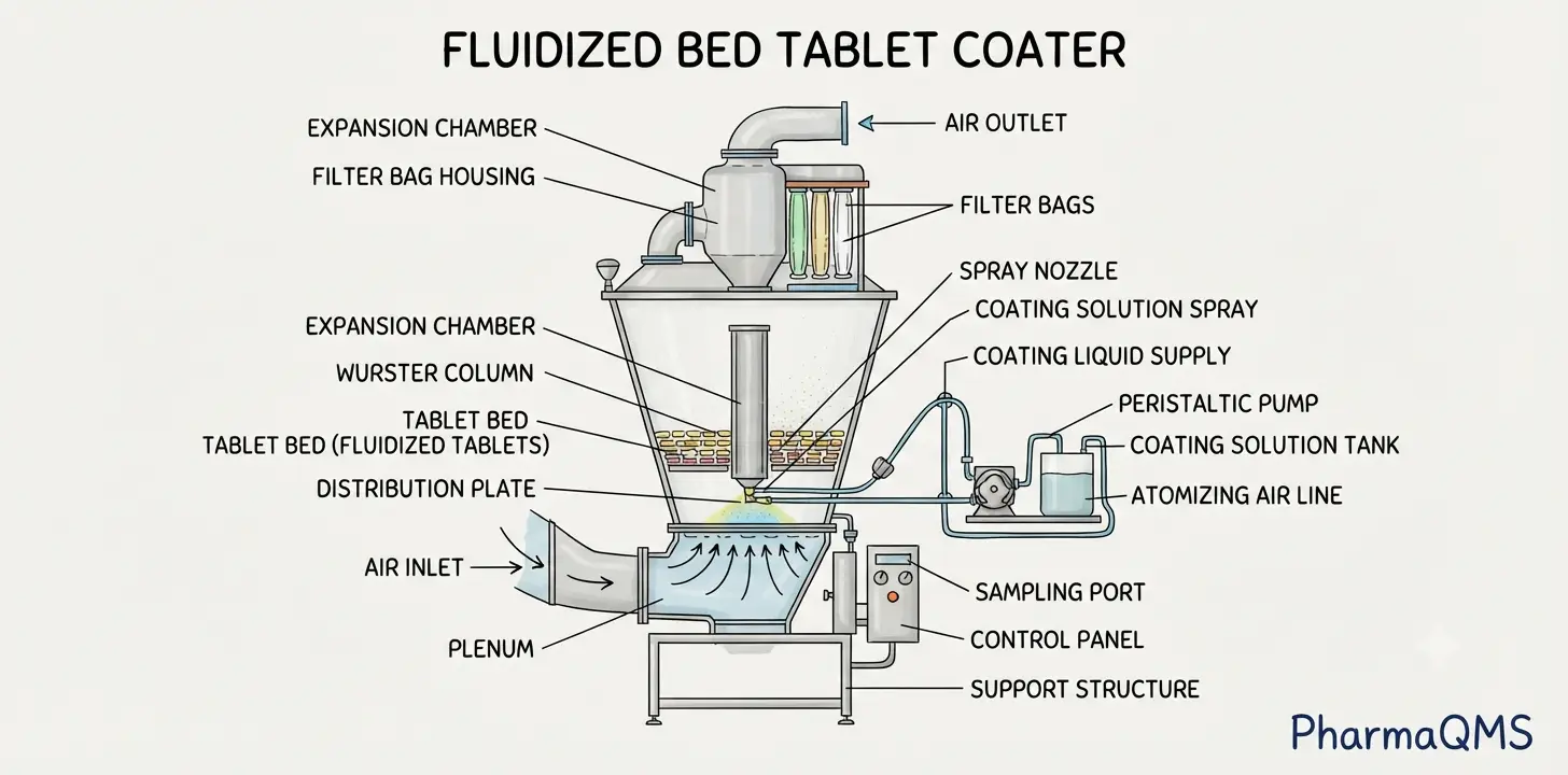 Fluidized Bed Tablet Coating Pan
